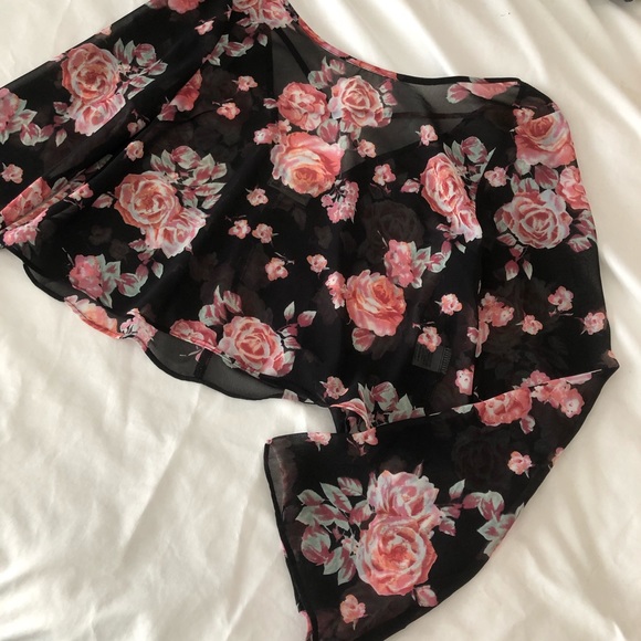 Floral sheer Santa Monica crop top - Picture 2 of 5